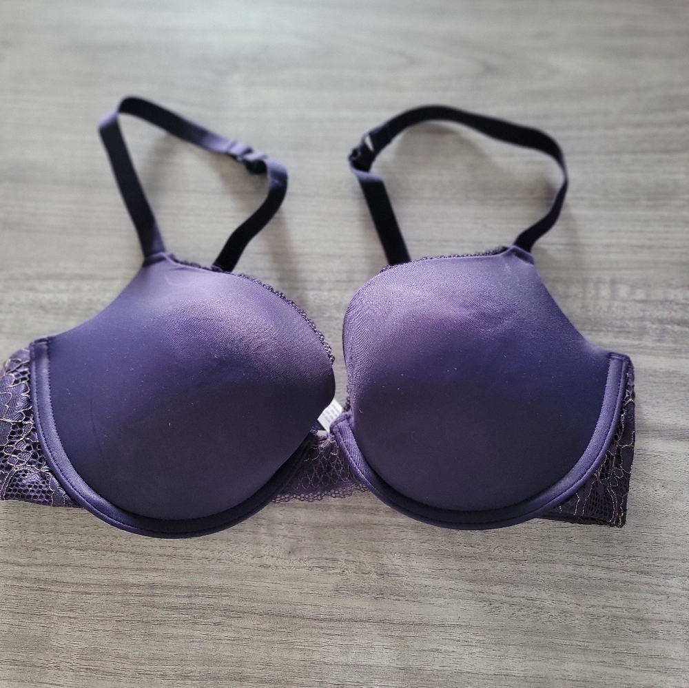 Auden Purple Lace Trim Bra